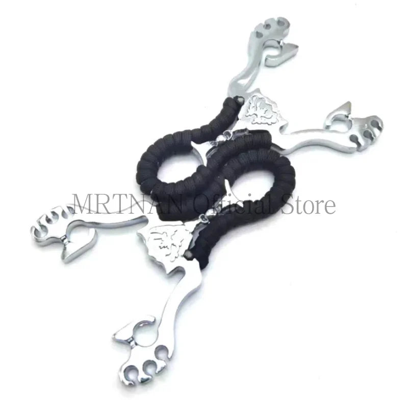 High Quality Outdoor Hunting Shooting Alloy Slingshot with Quality Rubber Band Professional Shooting Game Catapult