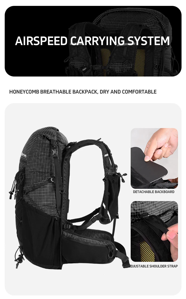 Anmeilu Mountaineering Backpack 30L Large Capacity Men Women Outdoor Travel Hiking Off-road Lightweight Sports Backpack