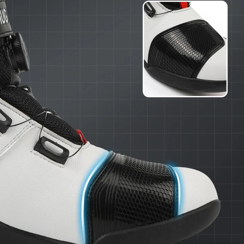 Motorcycle Boots Man Leather Motos Riders Protective Motocross Boots Waterproof Non-slip Motocross Mountain Racing Shoes