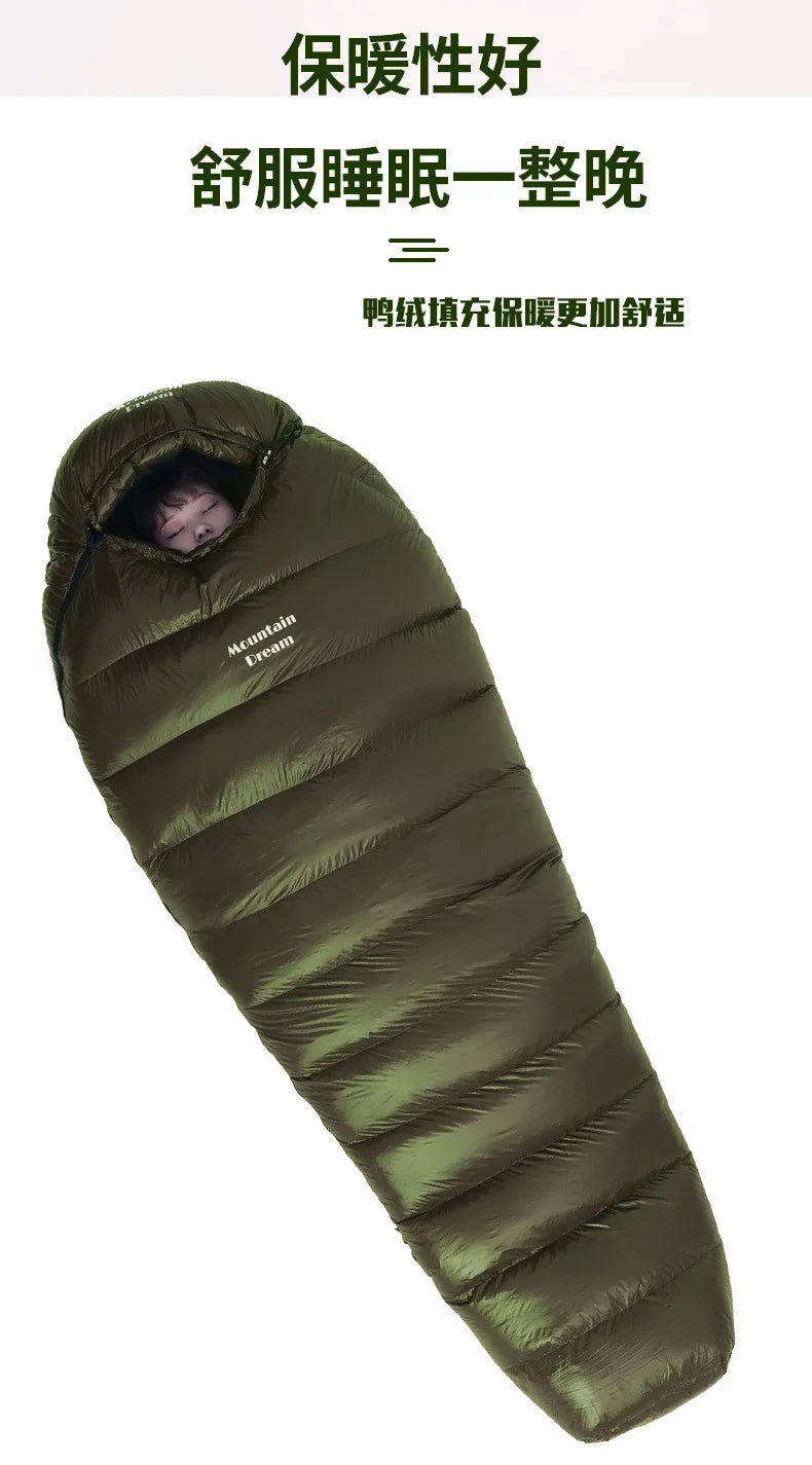 Lightweight Subzero Sleeping Bag Portable Thermal Mummy Hiking Outdoor Backpacking Rectangular Waterproof Winter Hood Camping
