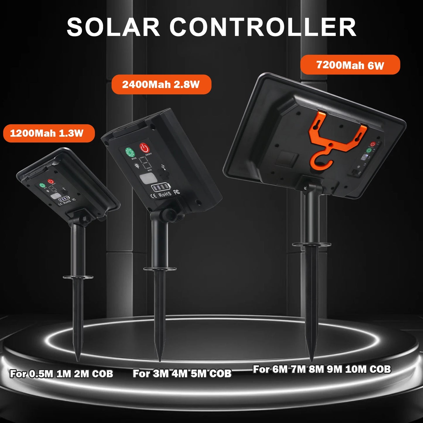 24V Solar Powered COB LED Strip Light Double Side Glow 320 LEDs/m Waterproof Flexible Neon Tape Indoor Outdoor Linear Lighting