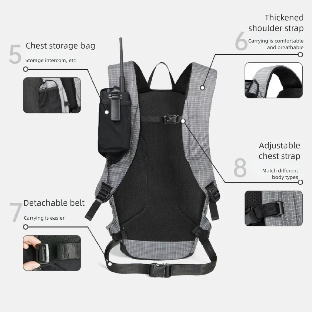 Naturehike Ultra-light Outdoor Hiking Backpack, 20 Liters Waterproof and Breathable, Suitable for Outdoor Camping Trips.
