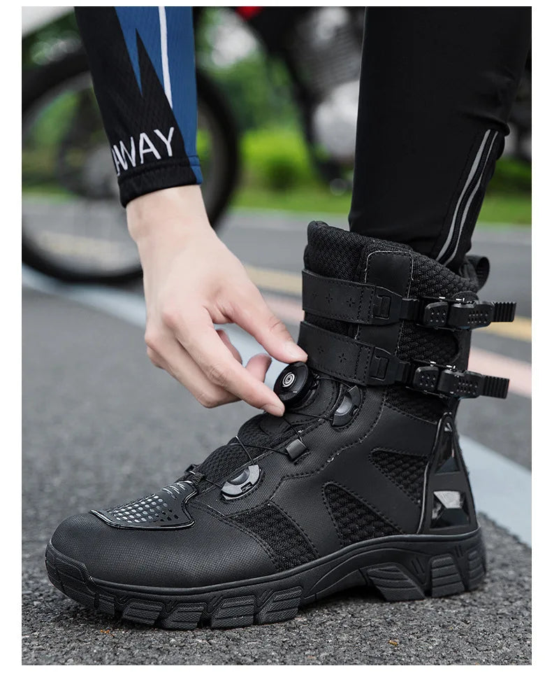 Motorcycle Boots Men's Mid-Calf Motocross Races Protective Boots Outdoor Breathable Non Slip Motos Sports Shoes Botas Moto Hombr