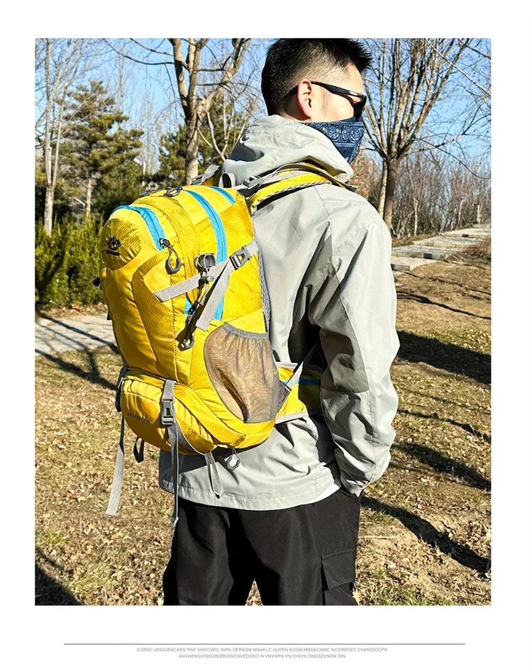 Mountaineering backpack 40 liters men's and women's outdoor sports bag waterproof camping hiking rain