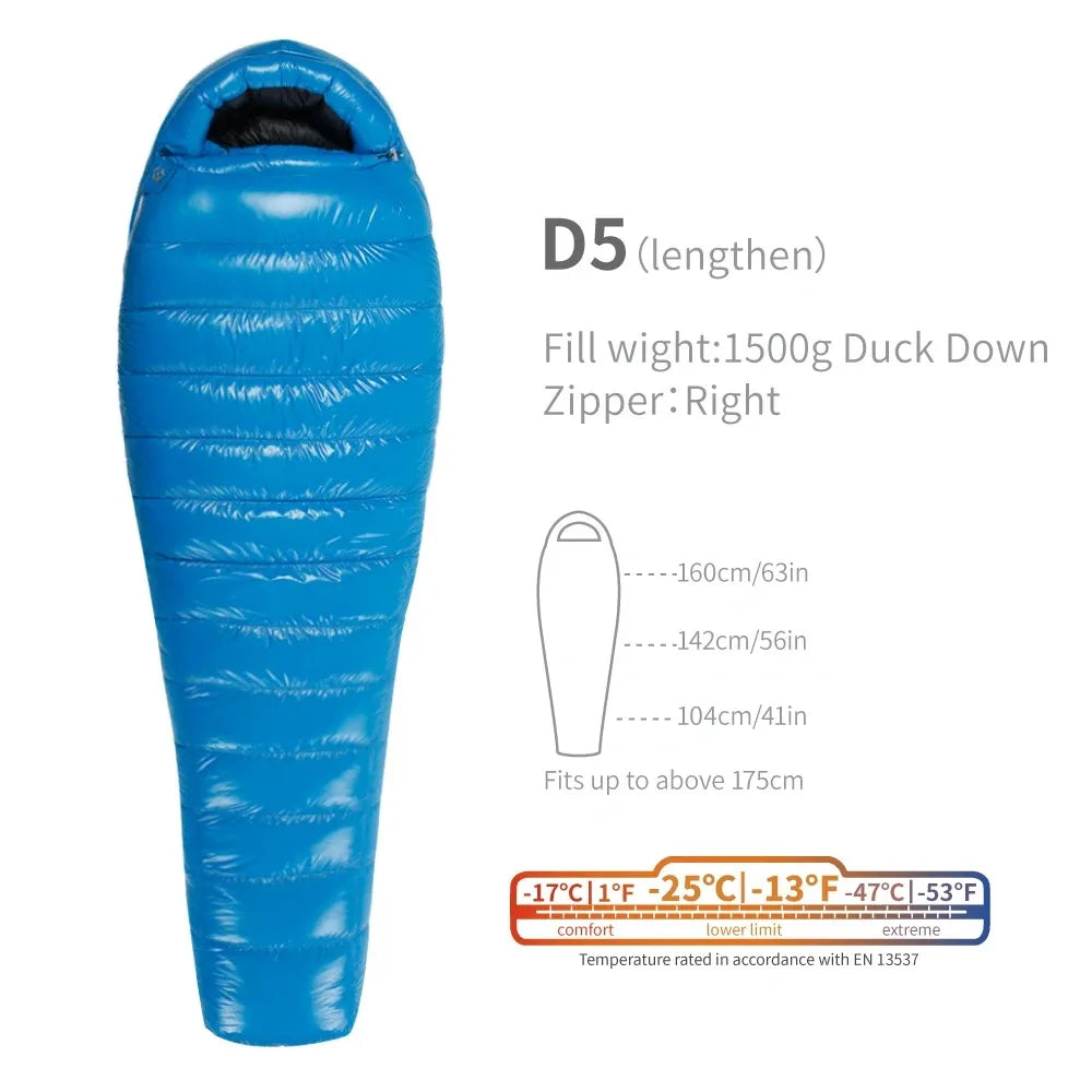 AEGISMAX D Series Down Sleeping Bag with Baffle Design, Ultralight Portable for Outdoor Camping, Hiking, Backpacking, Tourist