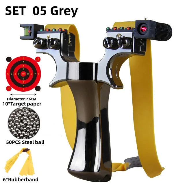 Powerful New Laser Slingshot Upgrade Outdoor Shooting Catapult Double Screw Quick Pressure Rubber Band Toy Hunting Tools Outdoor