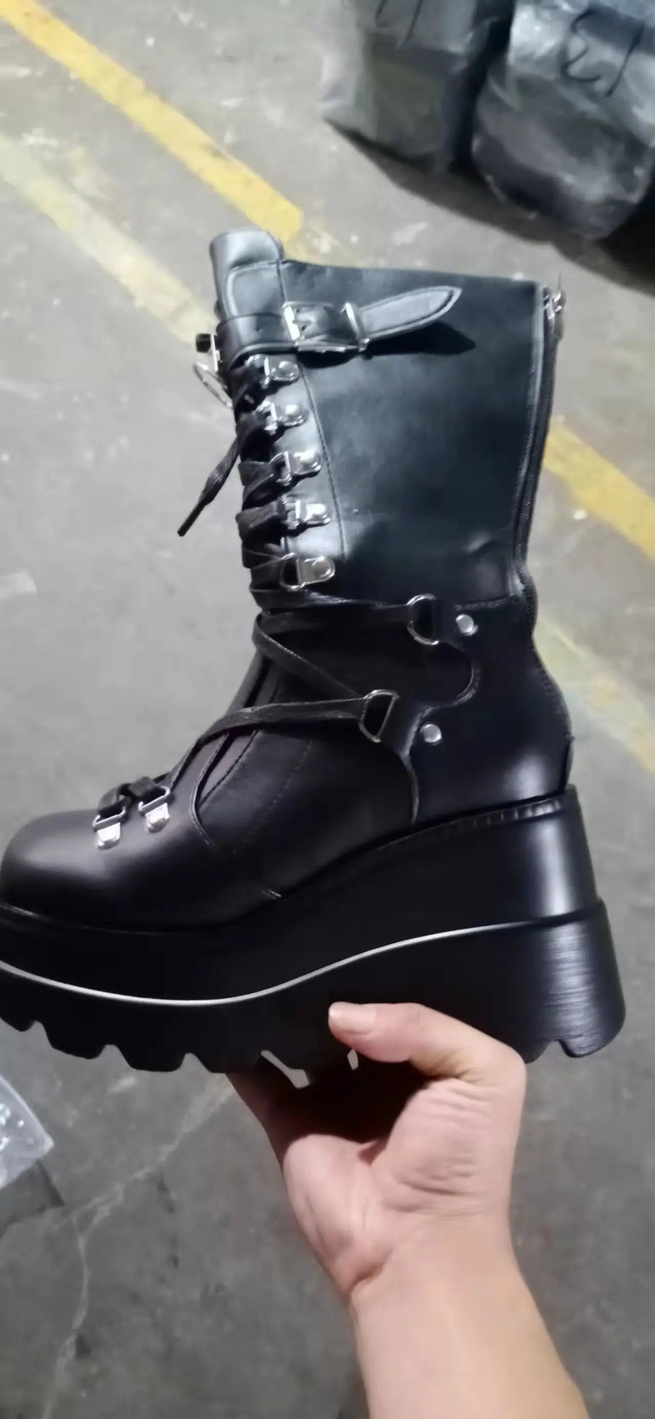 Women High Boots Cosplay Mid-calf Boots High Platform Wedges Boots 2025 Autumn Winter New Designer Gothic Shoes for Women Botas