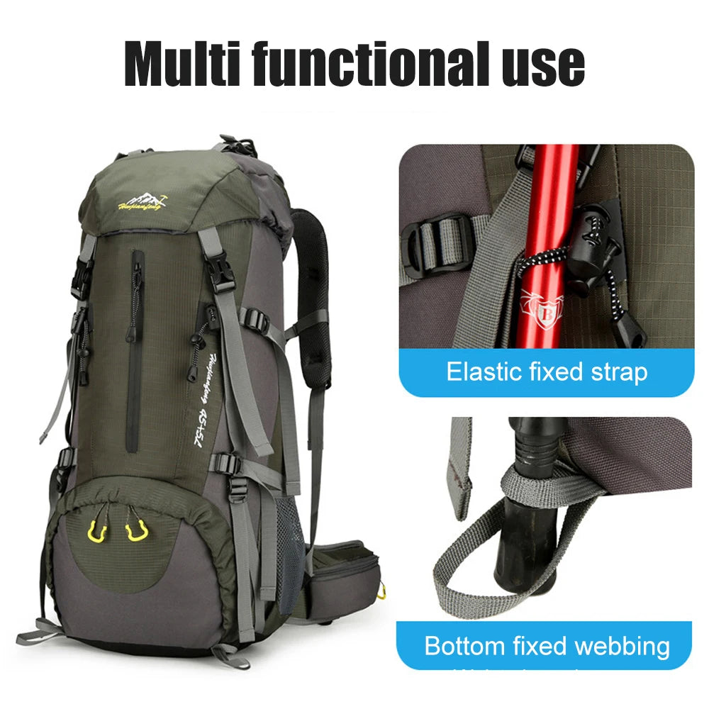 50L Hiking Backpack Men Women, Large Backpack Packs, Waterproof Camping Backpacks Bag, Camping Essentials for Trekking Travel