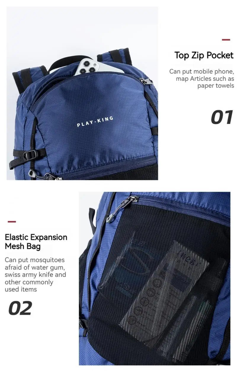 Ultra-light Folding Camping Hiking Backpack Professional Water Repellent Travel Duffle Bags Mountaineering Double Shoulder Bag