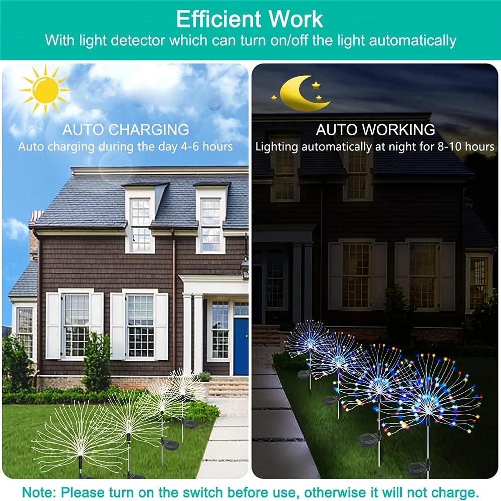 Super Solar LED Light Outdoor Waterproof Solar Light 8 Lighting Modes DIY Fairy Light Holiday Decorative garden Lights Lamp