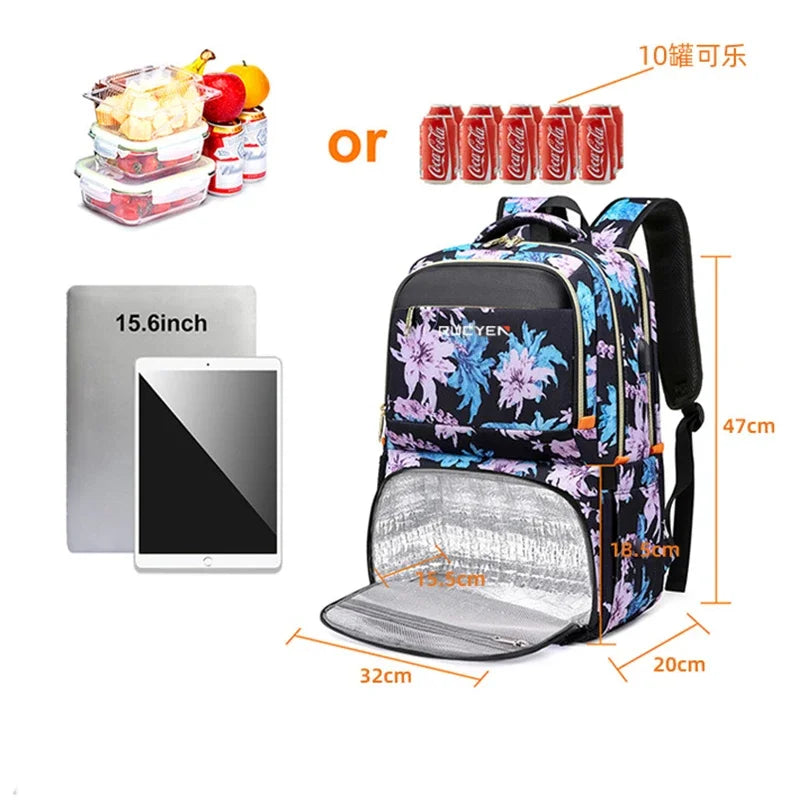 2024 New Backpack for Girls High School and College Students School Bags, Water-Repellent Lunch Bags, Insulated Bags, Lunch Bags