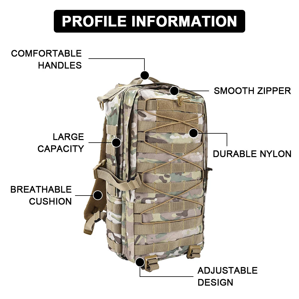 New Outdoor Sport Camping Backpack Field Survival Hiking Backpack Multifunctional Multi-camo Hunting BackPack