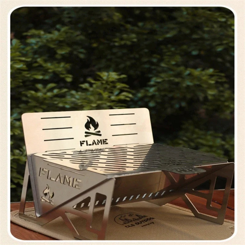 Outdoor Removable Barbecue Grill Ultra Lightweight Grill Mini Camping Stove Stainless Steel Firewood Stove