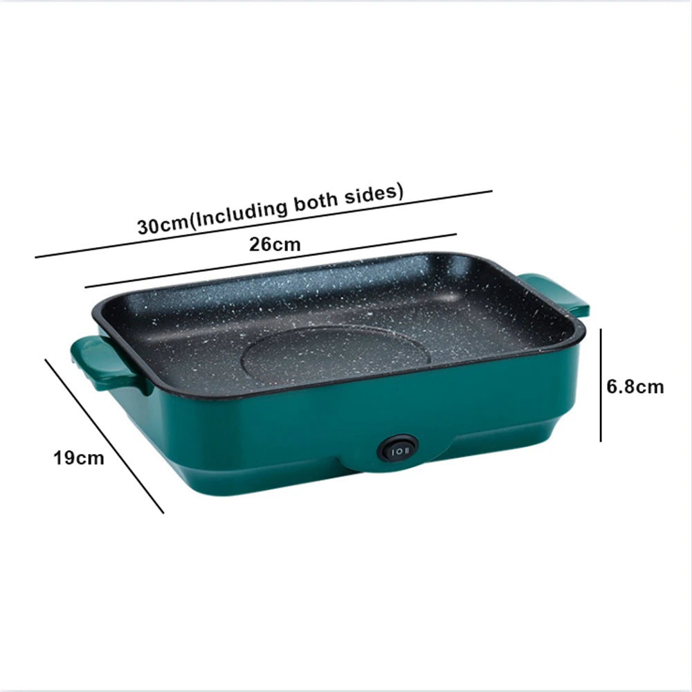Multifunctional Electric BBQ Grill 26cm Square Mini Electric Baking Tray Pancake Steak Electric Wok  Kitchen Fry Pan Baking Tray
