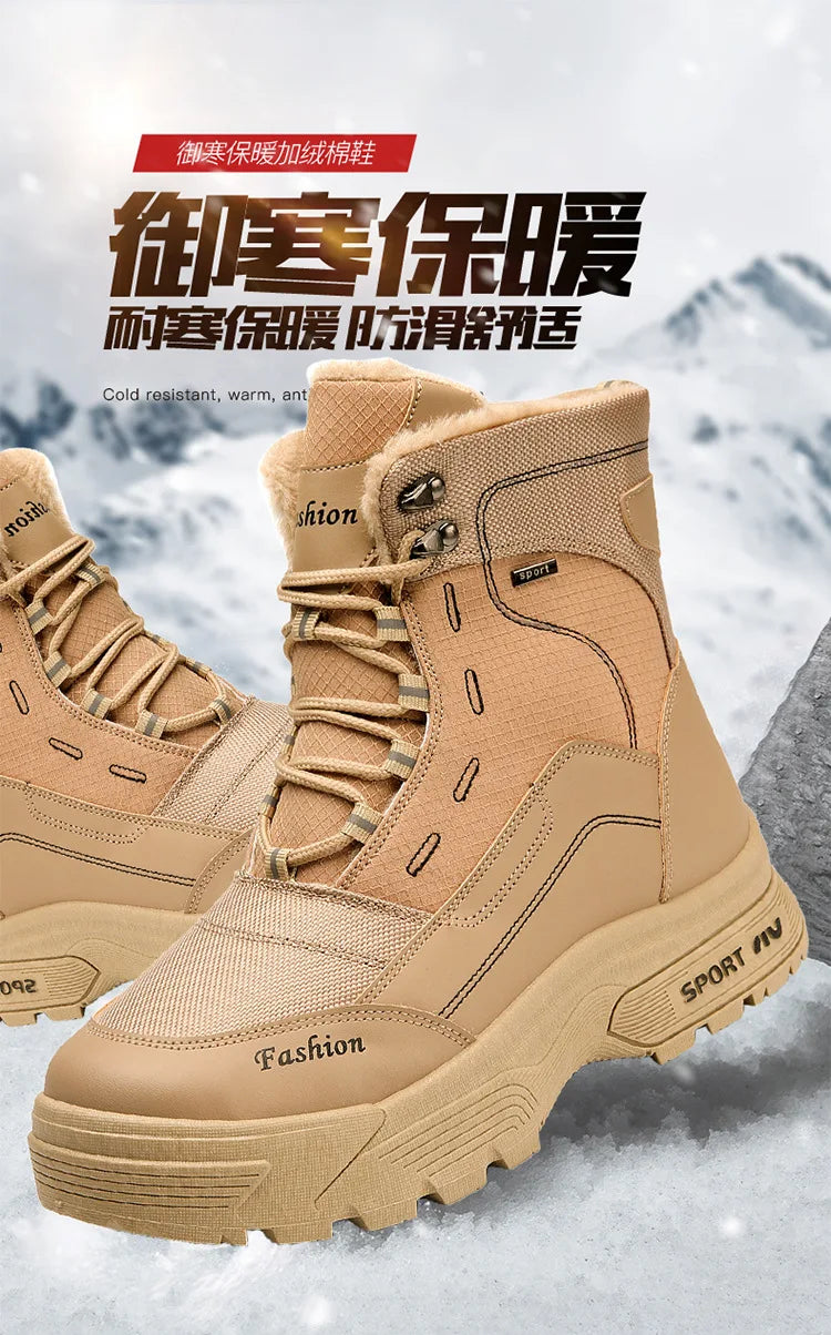 Winter Warm Men Boots Platform Boots High Top Men's Cotton Shoes Non-slip Working Ankle Boots for Men 2024 Short Plush Snow Boot