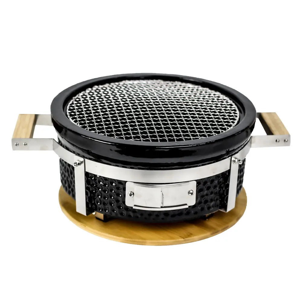 Small Ceramic Hibachi Grill - Customizable Japanese BBQ Table (Indoor/Outdoor Charcoal Grill, Portable Barbecue）