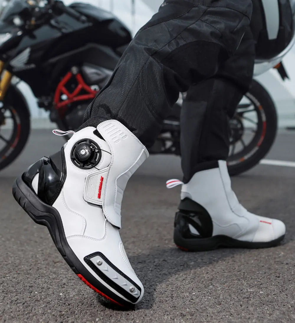 Men Motorcycle Boots Outdoor Waterproof Motocross Riding Boot Anti-Slip Motos Shoes High Quality Men's Motorcycle Shoes JC666