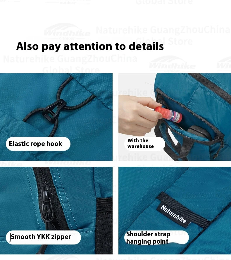 Naturehike 25L/30L Folding Backpack 30D Nylon Silicone Waterproof PU2000+ Outdoor Travel Climbing Hiking Ultralight Shoulder Bag