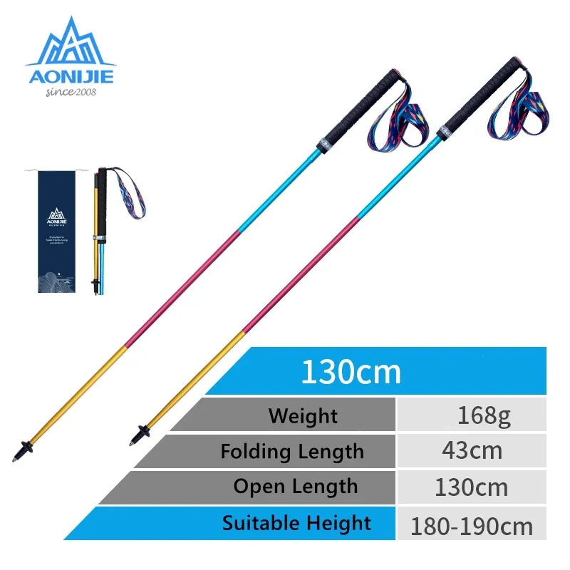 AONIJIE E4201 M-Pole Folding Ultralight Quick Lock Trekking Poles Hiking Pole Race Running Outdoor Walking Stick Carbon Fiber