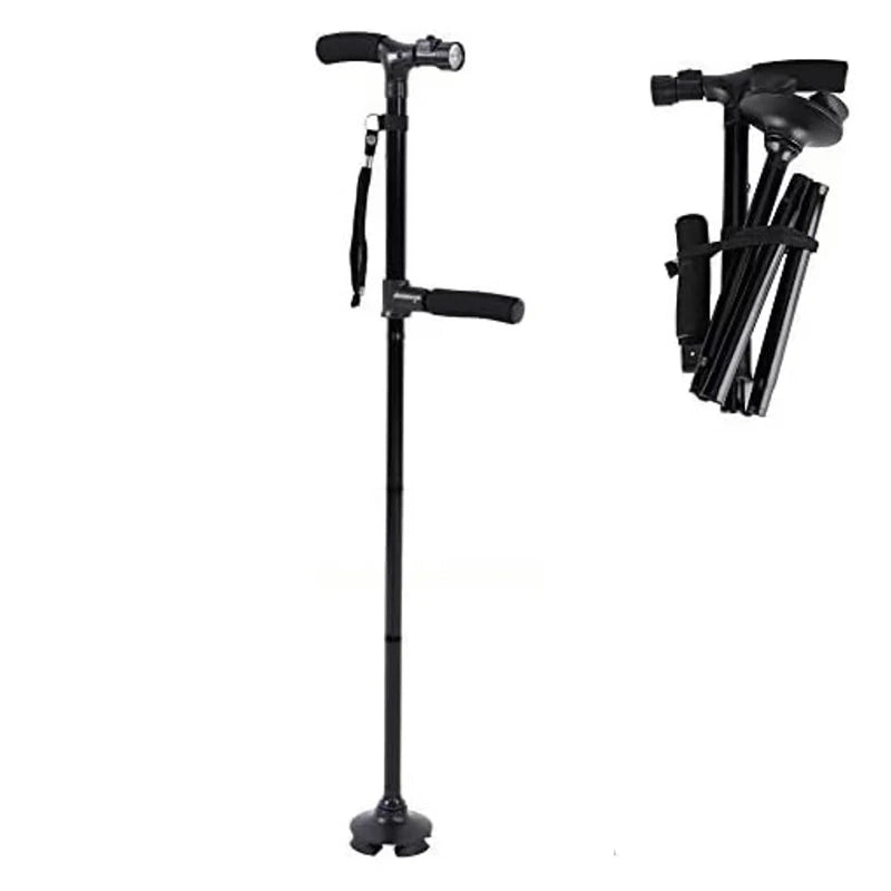 Collapsible Telescopic Folding Cane Elder Canes Adjustable Walking Trusty Sticks Elder Crutches for Mothers the Elder Fathers