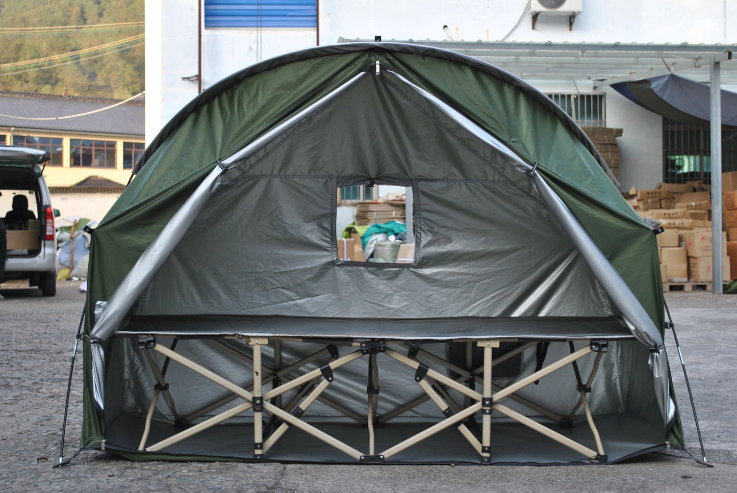 Durable Cot Tent for Camping, Light Weight, Backpacking Tent, Solo, 4000mm Camping Cot Package Not Include