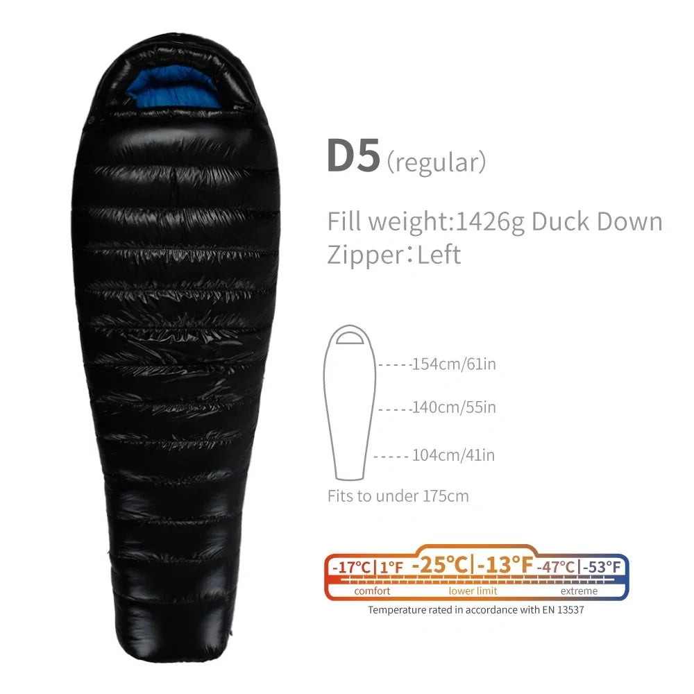 AEGISMAX D Series Down Sleeping Bag with Baffle Design, Ultralight Portable for Outdoor Camping, Hiking, Backpacking, Tourist