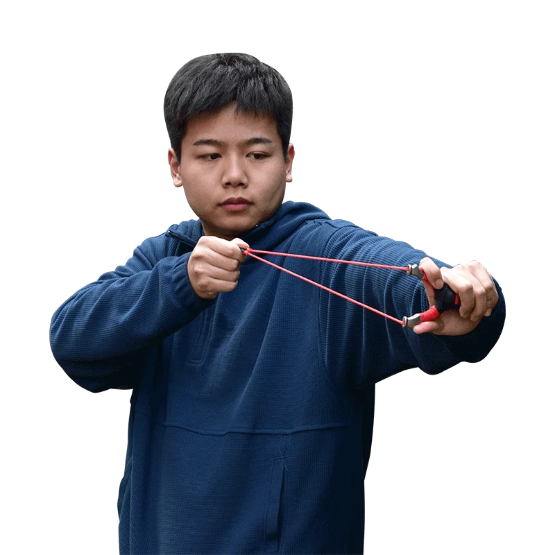 New Style Stainless Steel Powerful Slingshot with Tube Rubber Band Mud Balls Slingshot Catapult Bag for Hunting Outdoor