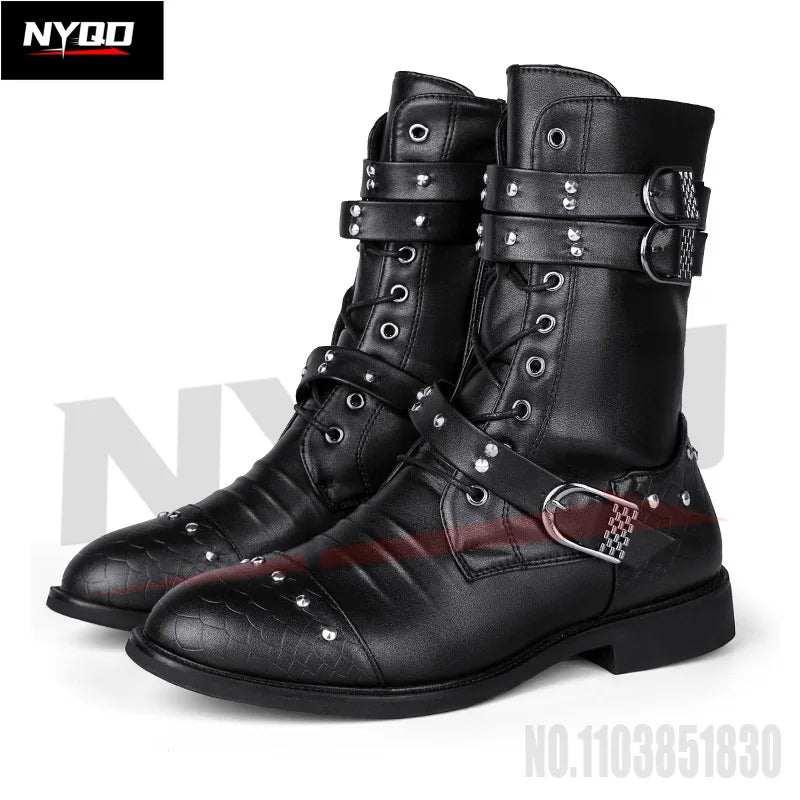 2024 New Mid Barrel  Boots Honorary Boots Motorcycle Men's Performance Boots motorcycle shoes botas moto 37-45size moto shoes
