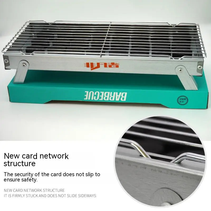 Disposable Barbecue Grill Household Outdoor Charcoal Wilderness Small Full Set of Barbecue Utensils Portable Folding Grill