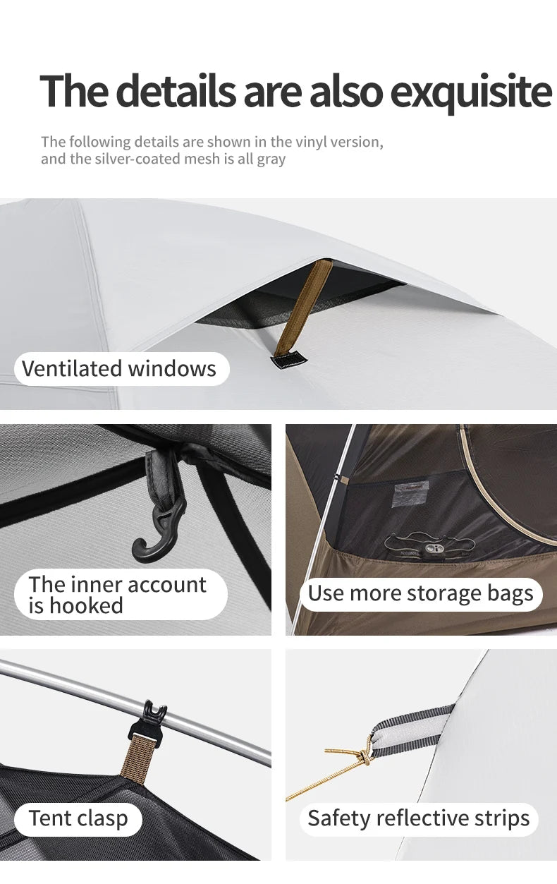 Naturehike YunChuan Outdoor Camping Tent 2/3 Person Waterproof PU2000+ Blackout Tents UV50+ Portable Lightweight Hiking Shelter