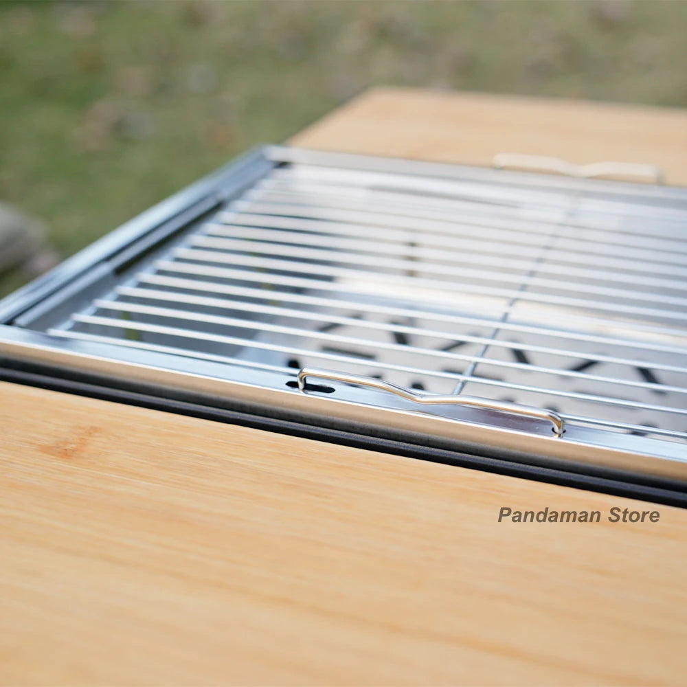 Portable 201 stainless steel outdoor camping picnic tourist tabletop cooking 1unit folding IGT Grill