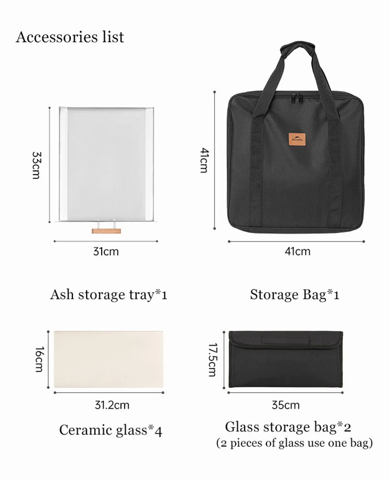 Naturehike Portable Camping Tent Stove glass-ceramic Outdoor Fire Wood Heaters Quick Assemble Backpacking Hiking Burned Stove