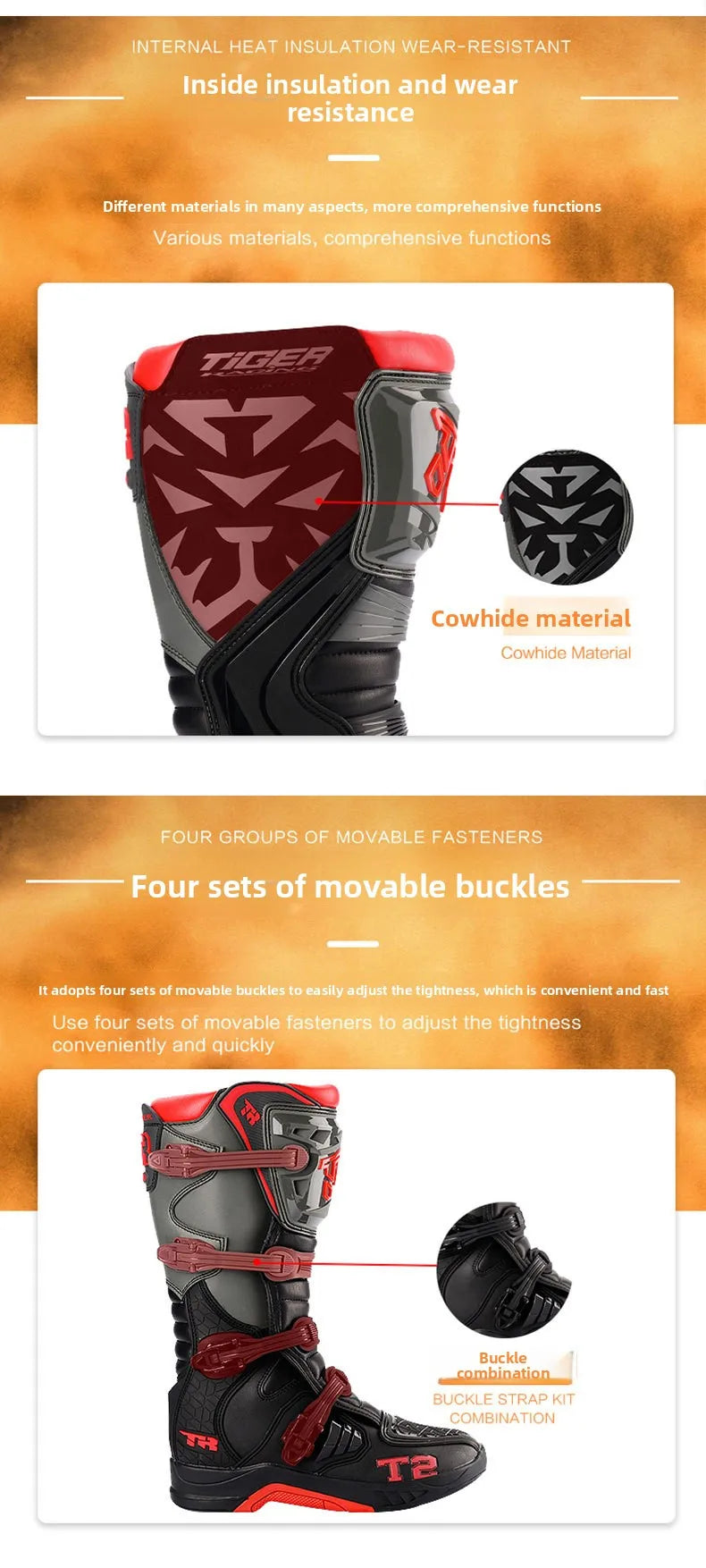 1pcs Motocross Enduro Professional Racing Boots Motorcycle Off-road Bottas Motorboat Shoes ATV MTB Motorcycle Long Racing Boots