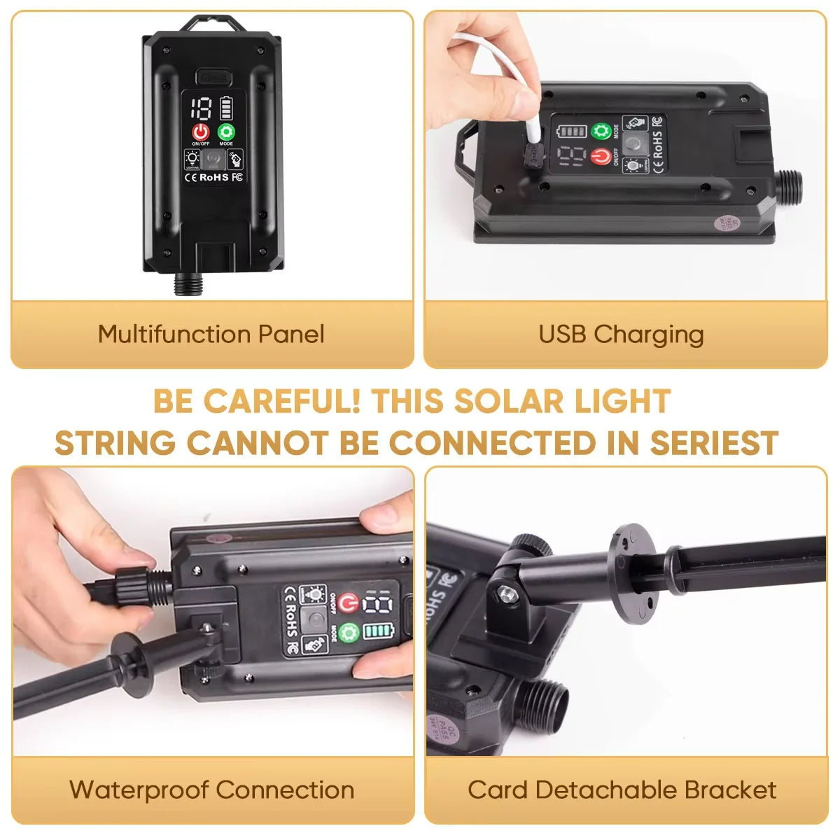 Waterproof Outdoor Solar Light Garden ST38 1200MAH LED Solar Lighting Garland Shatterproof 25ft 32ft Solar Street String Lights