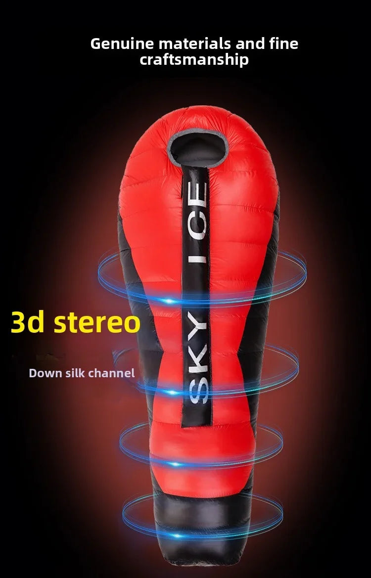 Lightweight Goose Down Double Sleeping Bag Adult Outdoor AllSeason Camping