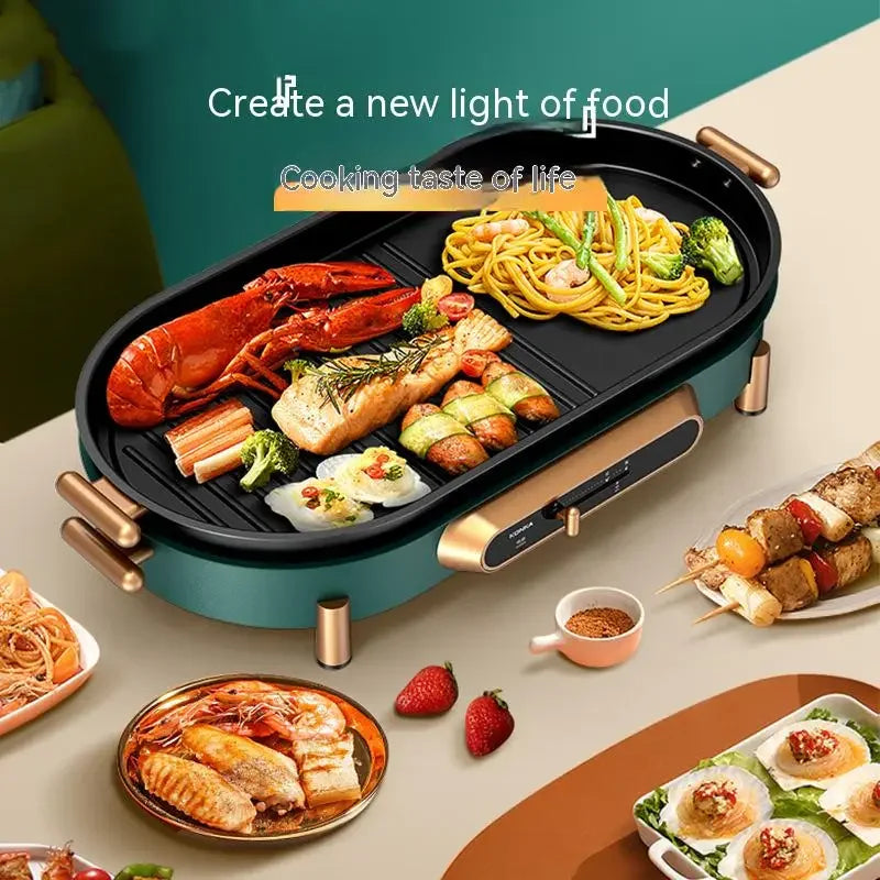 Electric Broiler Korean Household Non-stick Electric Broiler Smokeless Barbecue Electromechanical Roasting Pan