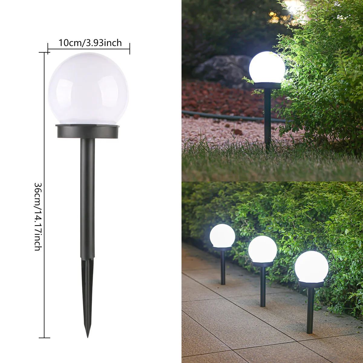 Modern Style Garden Solar Lawn Lights Outdoor Camping Landscape Urban Decorative LED Waterproof Circular Bulb Lamp Energy-saving