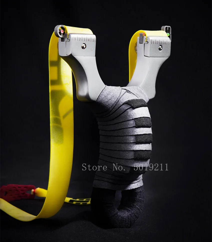 High Quality Hunting Shooting Slingshot Stainless Steel Great Power Catapult with Flat Rubber Band Outdoor Sport Competition