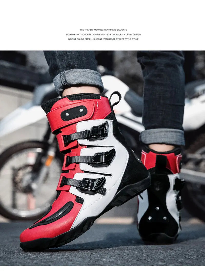 New Motorcycle Boots Men's Outdoor Sports Motocross Protective Boots Motos Slip Resistant Riding Shoes Motorcycle Accessories
