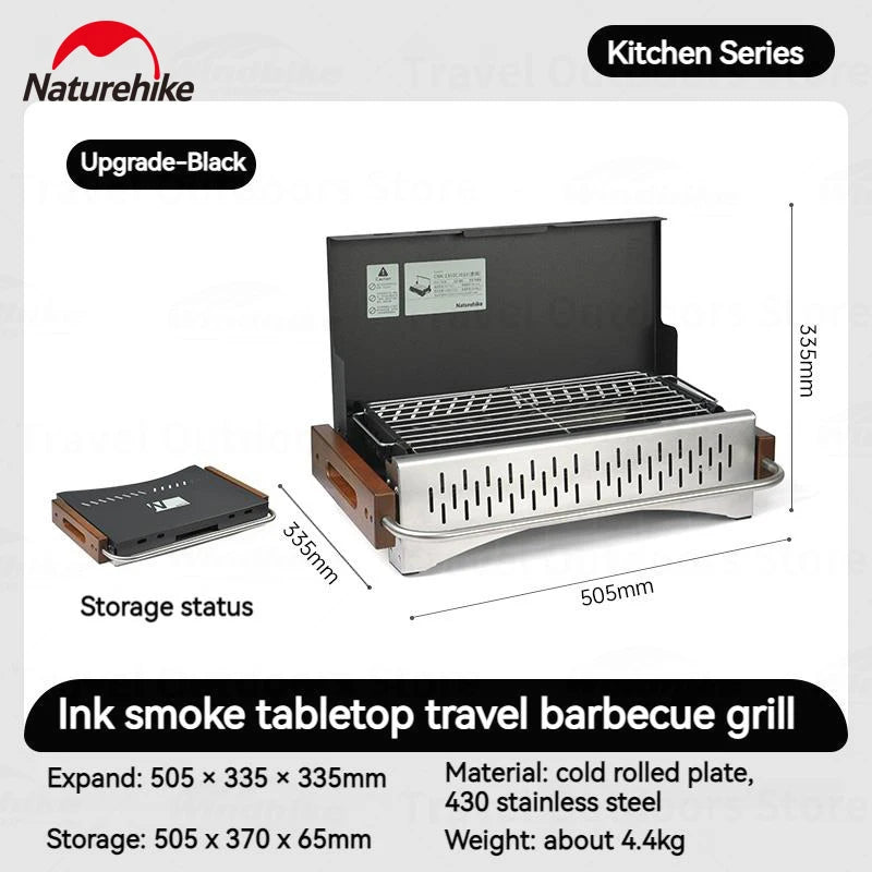 Naturehike Outdoor Portable Folding BBQ Grill Camping Enamel Charcoal Stove Ultralight Travel Picnic 4-8 Person Barbecue Stove