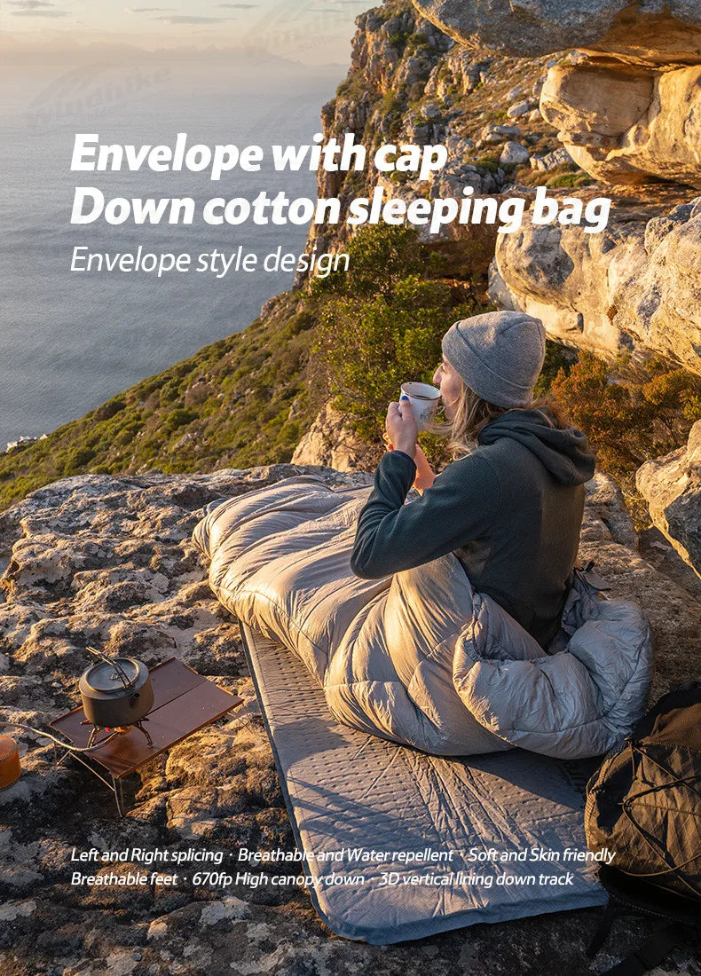 Naturehike Duck Down Sleeping Bag -13℃~8℃ Outdoor Autumn Winter Keep Warm Sleeping Bag Spliceable Envelope Ultralight 670FP