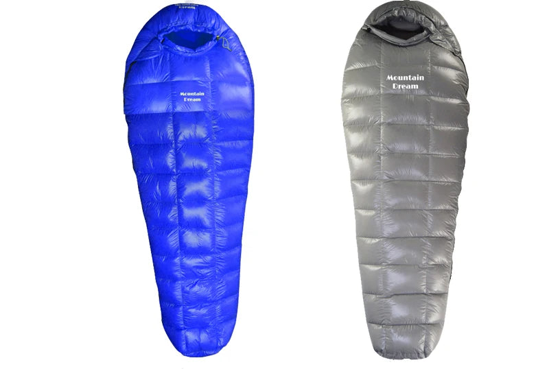 Mummy Checkered Sleeping Bag Very Warm White Goose Down Filling Suitable for Adults Winter Warm Camping Travel Hiking