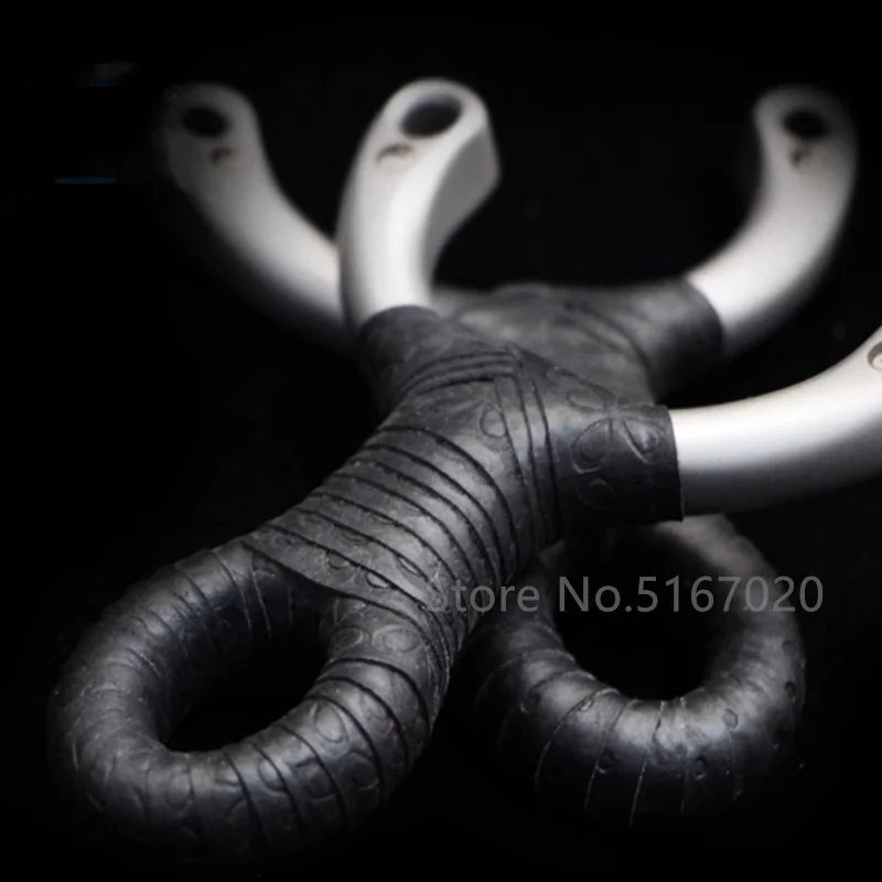Professional 304 Stainless Steel Slingshot with Flat Rubber Band for Outdoor Hunting Catapult Competitive Shooting