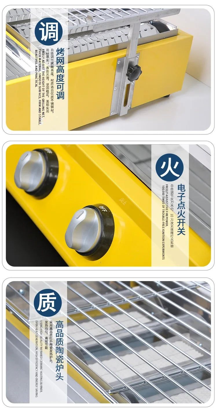 Commercial Outdoor BBQ Grill for Night Market with Smokeless Gas Burner