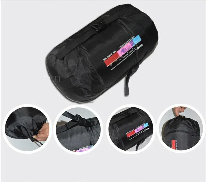 Soft comfortable camping sleeping bag 20~-35 degree centigrade customizable outdoor winter sleeping bag