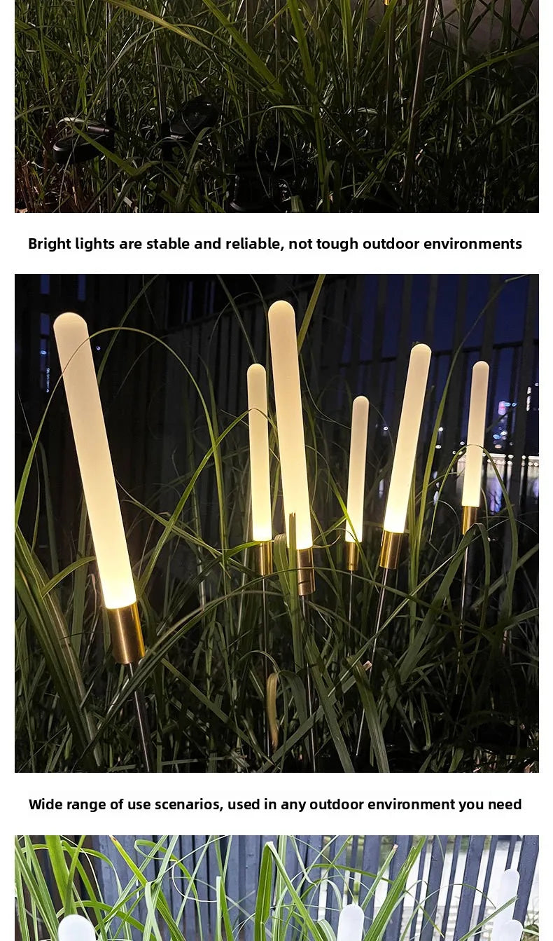 Solar Powered Luminous Reed LED Underground Lamps Outdoor Decorative Flower Stake for Yard Lawn Gardening Garden & Christmas