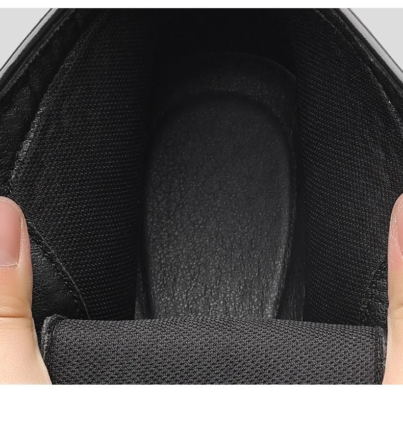 2025 Autumn Winter New Platform Boots for Men Keep Warm Fashion Casual Ankle Boot Male Solid Color Outdoor Cow Leather Shoes Man