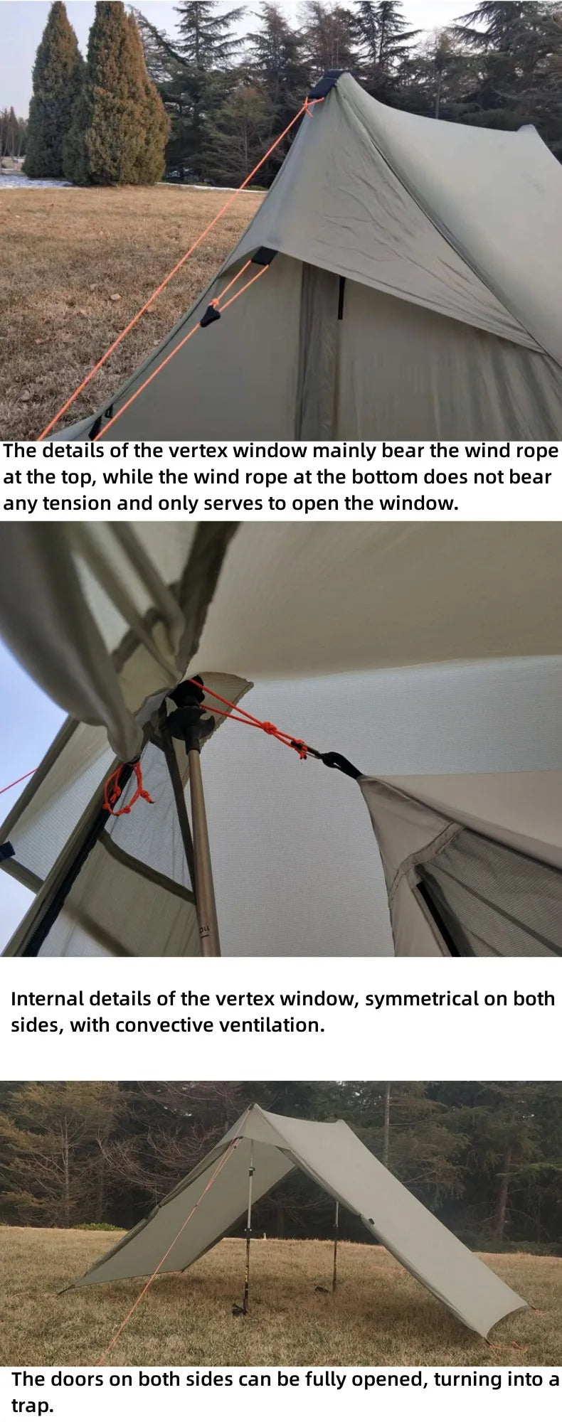 Hikeburger Yuanxing 2P Outdoor Camping Ultralight Tent Tarp Type A Pyramid Double Silicon 20D Nylon Cloth Waterproof Canopy Tent