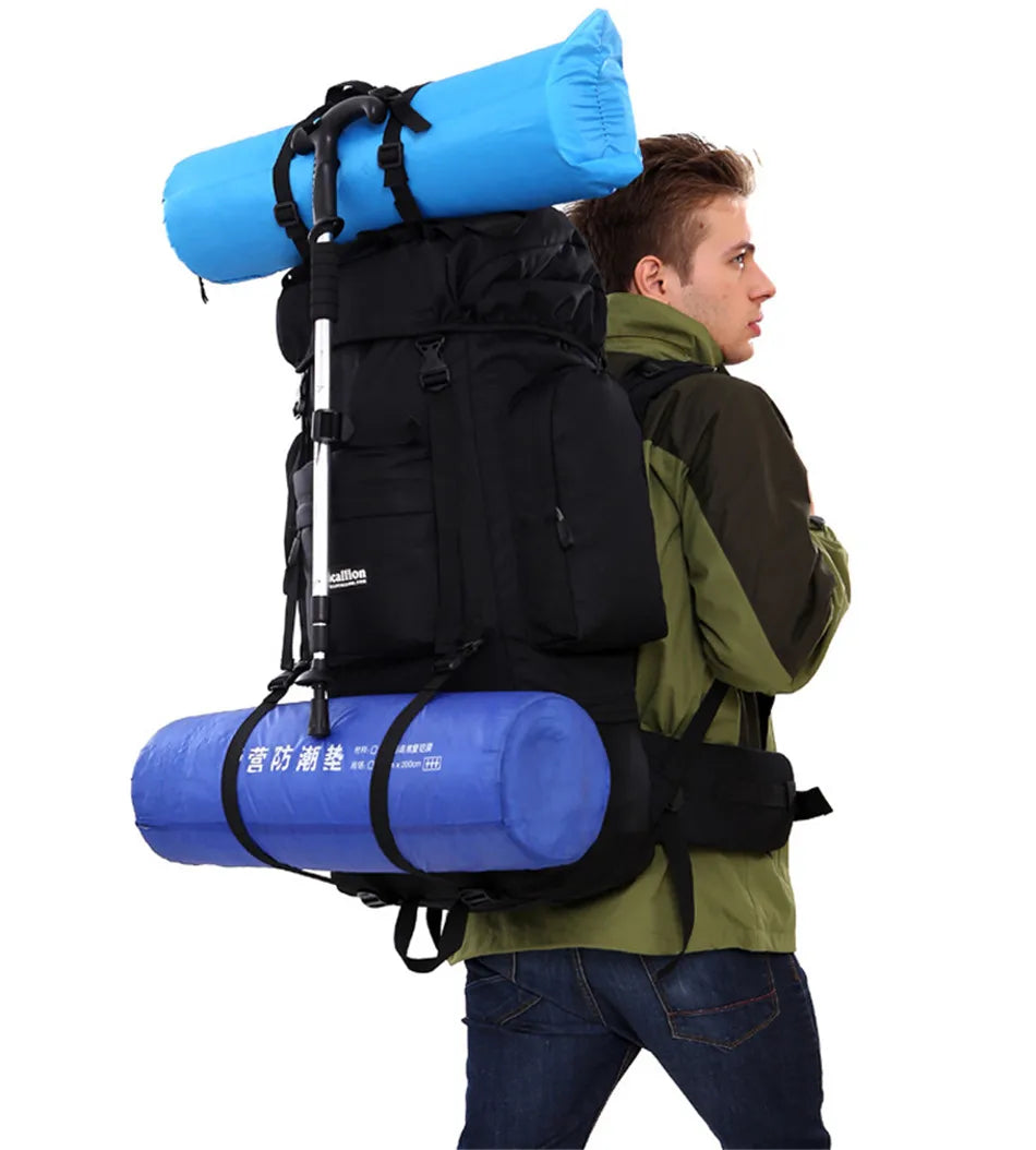 85L Hiking Bag Large Capacity Military Tactical Backpack Outdoor 900D Waterproof Wear-resistant Camping Travel Luggage Rucksack