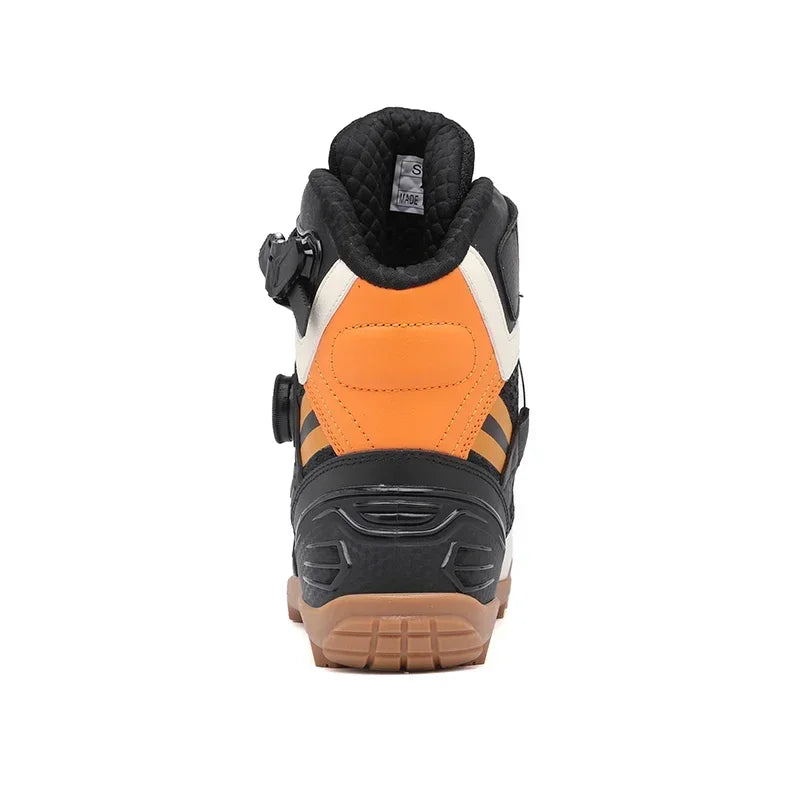 Summer Retro Mountain Off-road Motorcycle Riding Boots Men Motorbike Motocross Cycling Shoes With Gear Shift Pad Rubber Sole